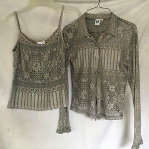 Lacey long sleeve with thin matching top